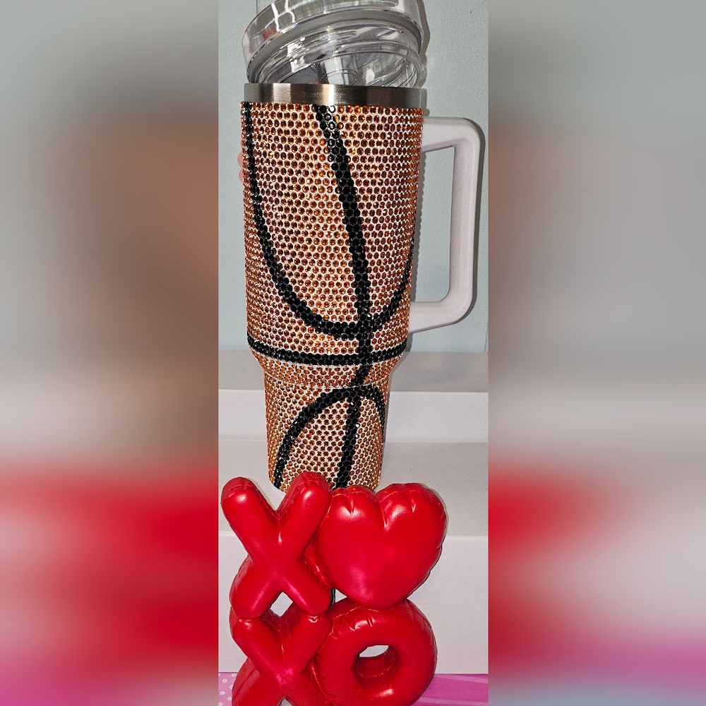 Basketball Rhinestone Tumbler